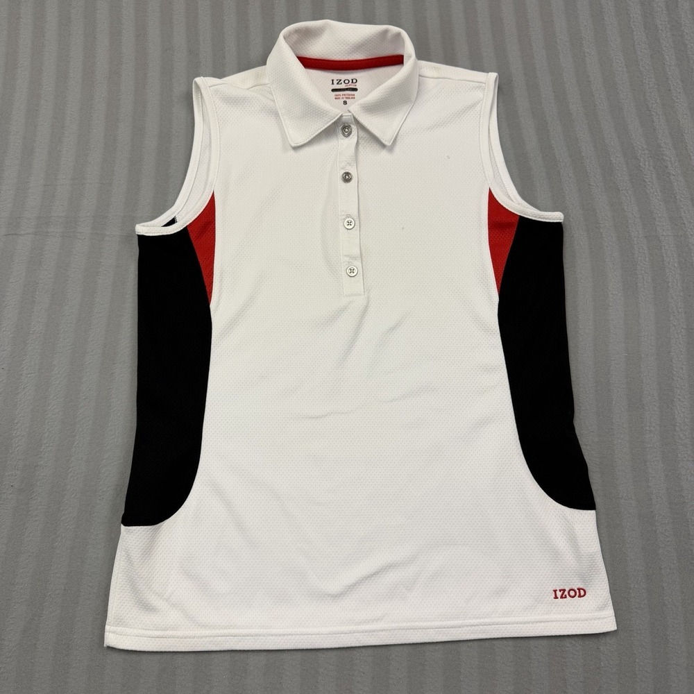 Izod‎ XFG Cool FX Women's Sleeveless Golf Shirt Size Small White Black Red
